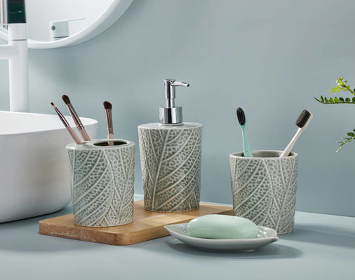 Duurzame badkamer teller set 4pcs handpomp zeep dispenser