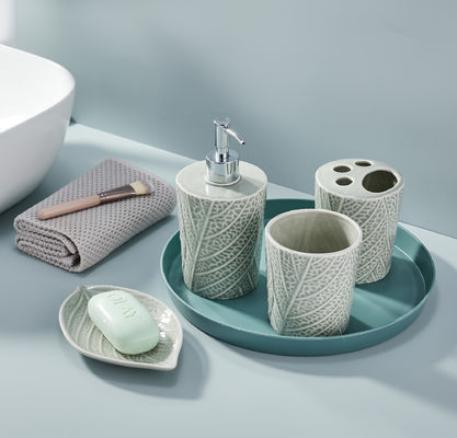 Duurzame badkamer teller set 4pcs handpomp zeep dispenser