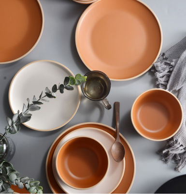 Gufaith Melamine eetgerei sets 12 stuks, borden en borden voor 4, onbreekbare eetgerei sets, ideaal eetgerei voor feest,