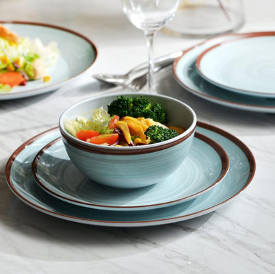 Groen 12pc melamine eetgerei set borden en borden Morden