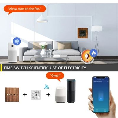 Smart Home Essential Light Switch Panel Solid Wood Wifi Stemopdracht
