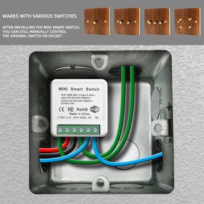 Comfortabel Wifi-module Lichtschakelaar van massief hout 10A 16A 110v-250v 86*86mm