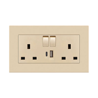 Melamine oplaadlamp schakelpaneel 13A 16A USB Type C Multi Hole Socket