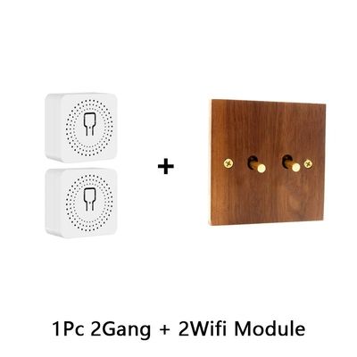 Hoofdstuk Solid Wood Toggle Light Switch Panel Messing Home Wand Switch 86 Type Handgemaakte hefboom Verborgen hefboom Tog