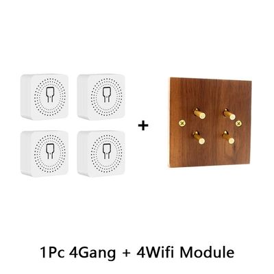 Hoofdstuk Solid Wood Toggle Light Switch Panel Messing Home Wand Switch 86 Type Handgemaakte hefboom Verborgen hefboom Tog
