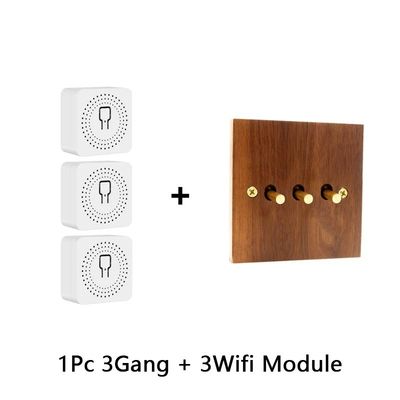Hoofdstuk Solid Wood Toggle Light Switch Panel Messing Home Wand Switch 86 Type Handgemaakte hefboom Verborgen hefboom Tog