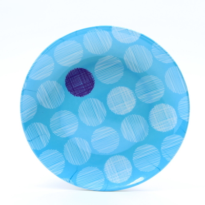 Blauw Glanzend Ronde Melamine Plaat tafelgerei Hoog Duurzaamheid Voor Restaurant